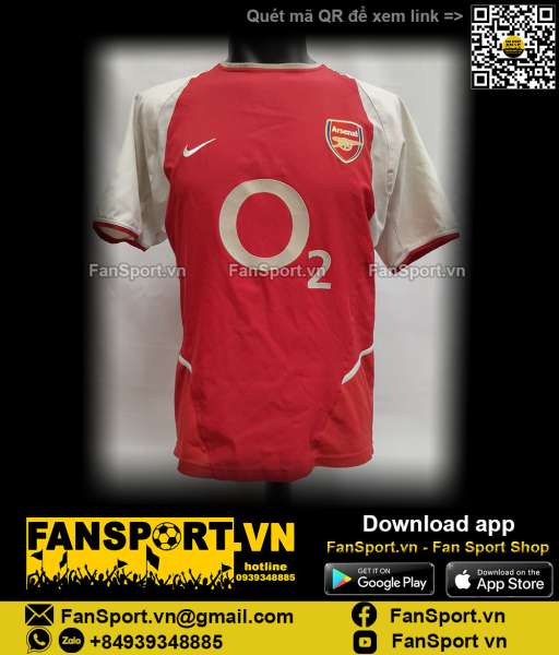 Áo đấu 14 Arsenal 2002 2003 2004 home shirt jersey red Nike henry