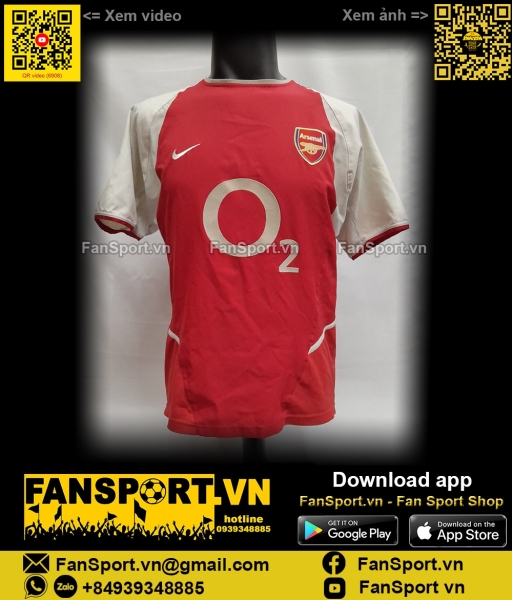 Áo đấu 14 Arsenal 2002 2003 2004 home shirt jersey red Nike henry