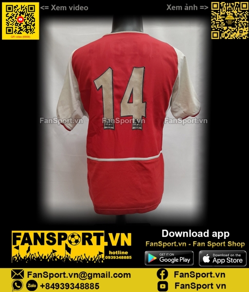 Áo đấu 14 Arsenal 2002 2003 2004 home shirt jersey red Nike henry