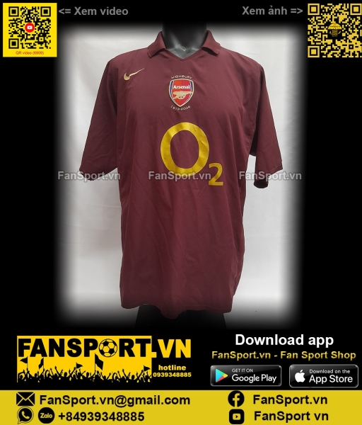 Áo Persie 11 Arsenal 2005-2006 home shirt Highbury jersey 195578 Nike