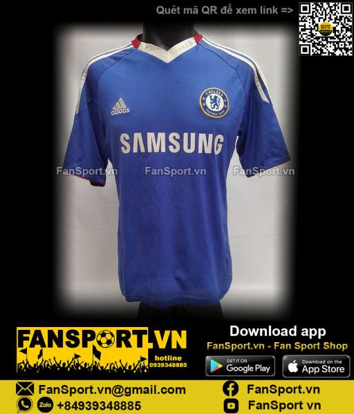 Áo đấu Lampard 8 Chelsea 2010 2011 home shirt jersey blue Adidas