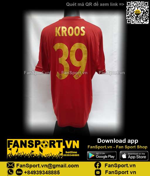 Áo Kroos 39 Bayern Munich Champion League final 2012 home shirt jersey