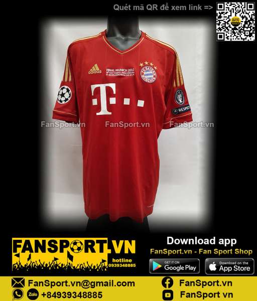 Áo Kroos 39 Bayern Munich Champion League final 2012 home shirt jersey