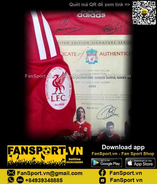 Box Liverpool 2008 2009 2010 home shirt limited Torres, Gerrard signed