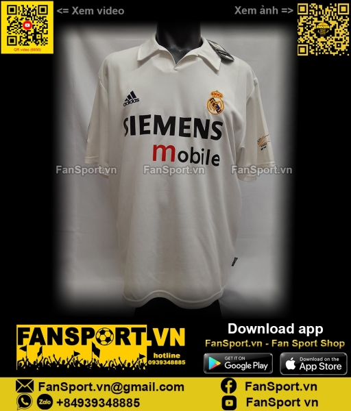 Áo Ronaldo 11 Real Madrid 2002-2003 home shirt jersey 156653 Adidas