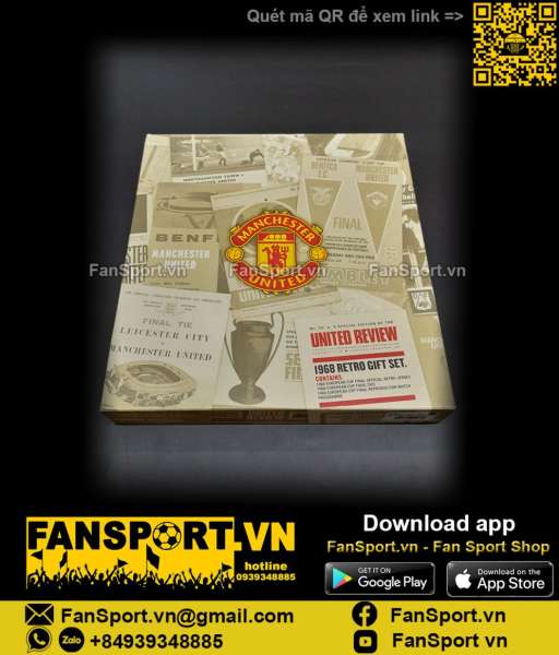 Box Manchester United European Cup1968 Score Draw official không áo