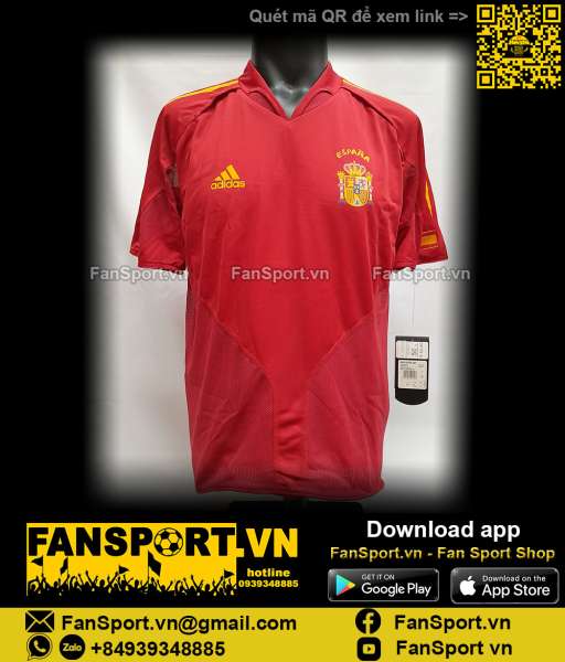 Bag áo Spain 2004-2005 home authentic player Adidas 600037 shirt L