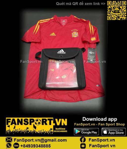 Bag áo Spain 2004-2005 home authentic player Adidas 600037 shirt L