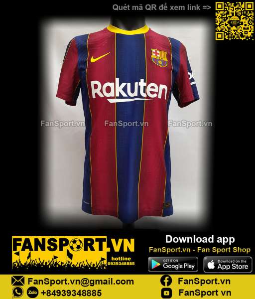 Áo Messi Barcelona 2020 2021 home shirt jersey Authentic Vapor D4185