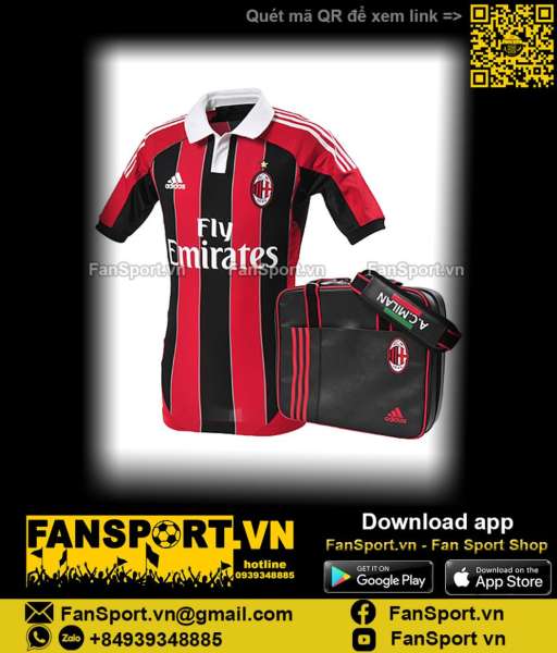 Bag áo AC Milan 2012-2013 home shirt jersey authentic W37548 techfit M