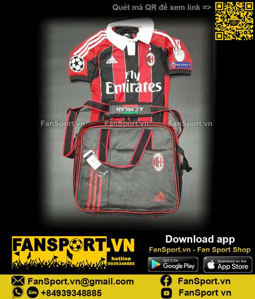 Bag áo AC Milan 2012-2013 home shirt jersey authentic W37548 techfit M