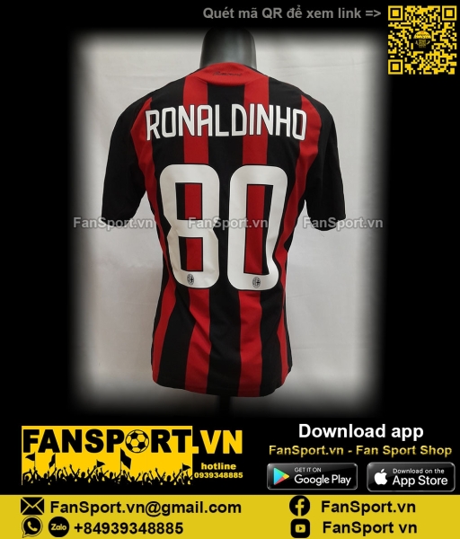 Áo đấu Ronaldinho AC Milan 2008-2009 home shirt jersey 025392 Adidas