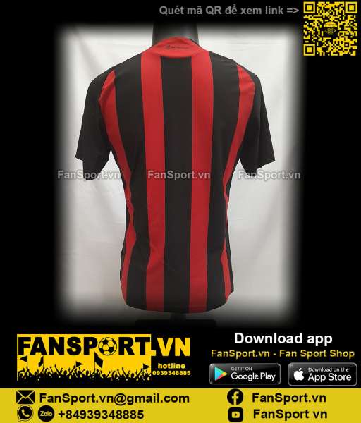 Áo đấu AC Milan 2008-2009 home shirt jersey red black 025392 Adidas