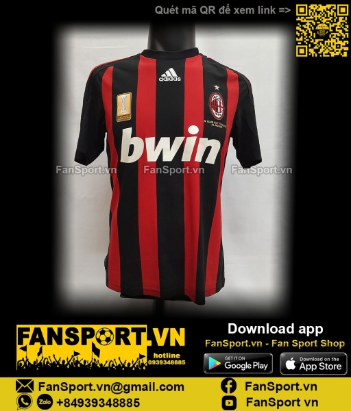 Áo đấu Ronaldinho AC Milan 2008-2009 home shirt jersey 025392 Adidas
