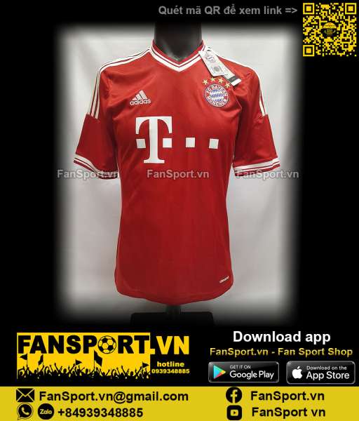 Áo đấu Bayern Munich 2013 2014 home shirt jersey Adidas Z25029 S BNWT