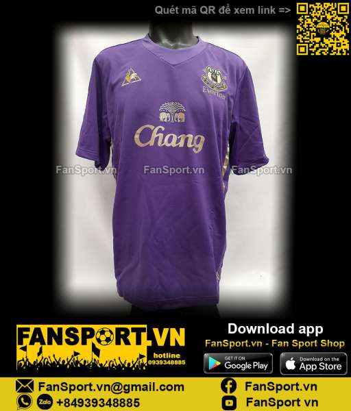 Box áo đấu Everton 2009-2010 third tím shirt jersey limited 14.000 set