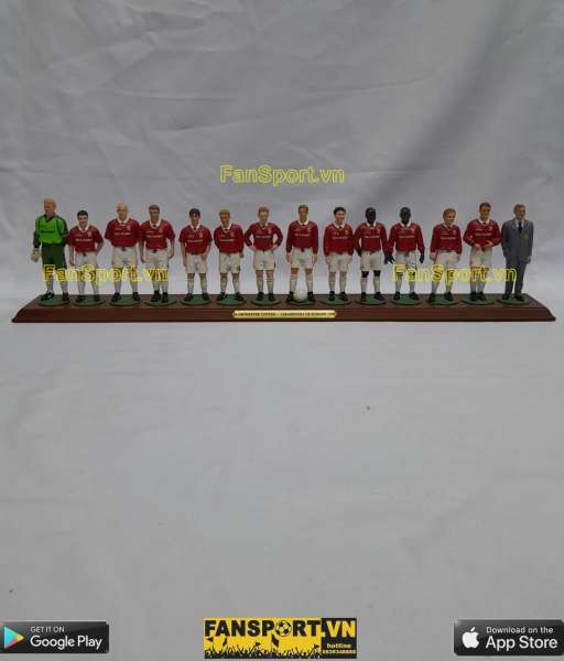 Set 14 tượng Manchester United Champion League Treble 1999 Danbury