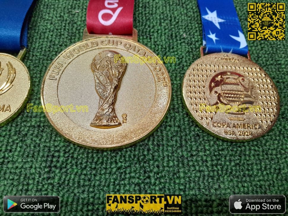 Set khung 6 huy chương vô địch Messi Argentina Champions Medal frame