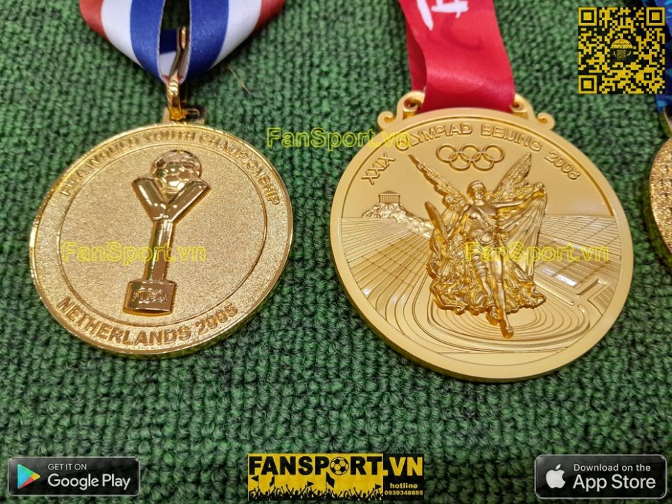 Set khung 6 huy chương vô địch Messi Argentina Champions Medal frame