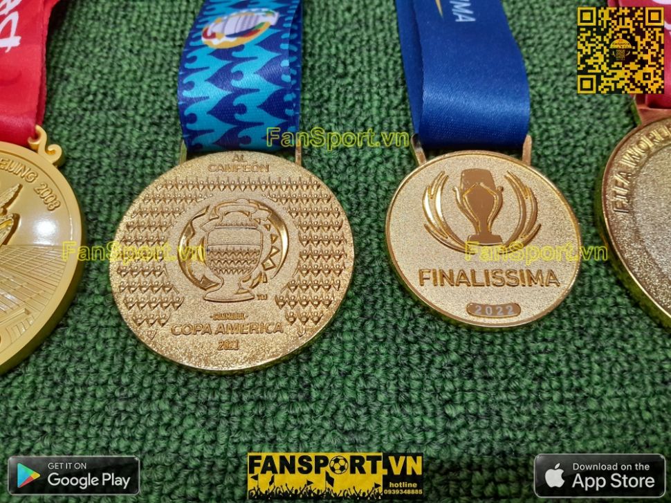 Set khung 6 huy chương vô địch Messi Argentina Champions Medal frame