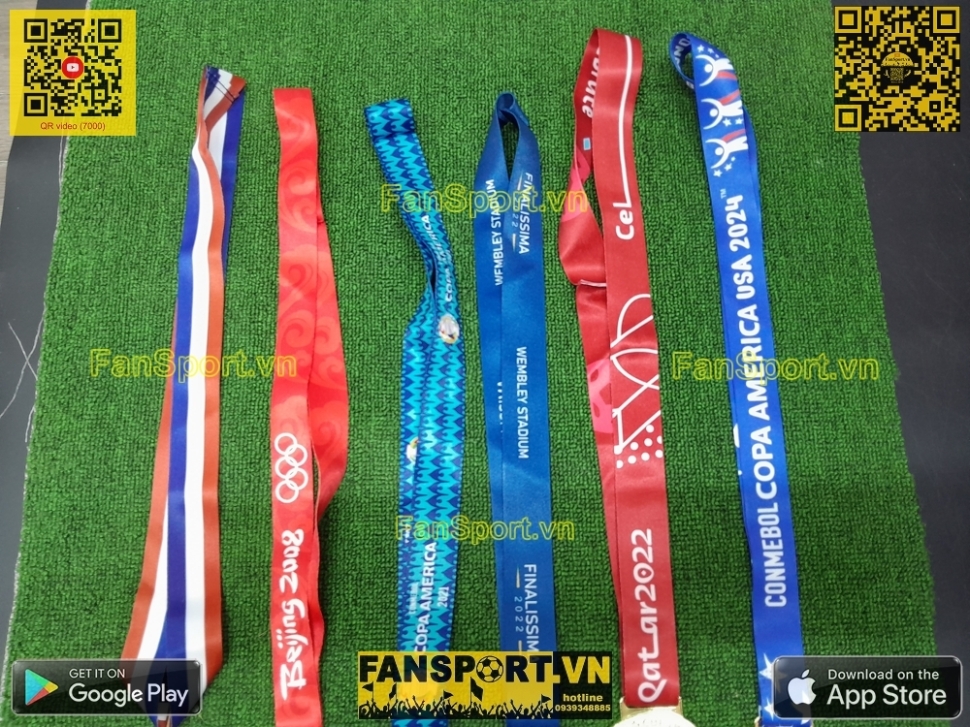 Set khung 6 huy chương vô địch Messi Argentina Champions Medal frame