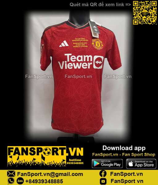 Áo Mainoo FA Cup Manchester United 2023-2024 home shirt jersey IN3520