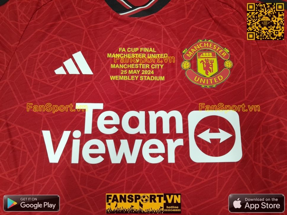 Áo Mainoo FA Cup Manchester United 2023-2024 home shirt jersey IN3520