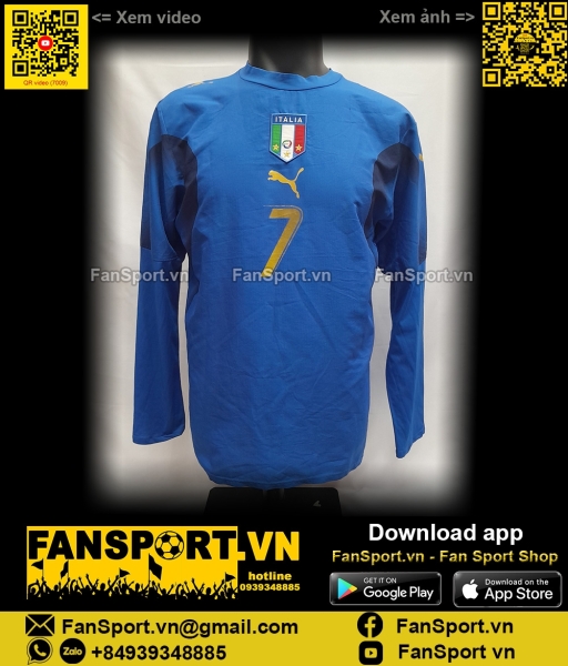 Áo đấu Del Piero Italy 2006-2007-2008 home shirt jersey blue World Cup