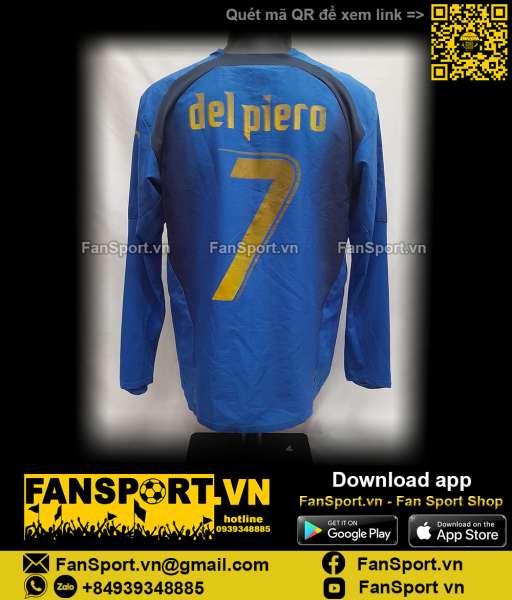 Áo đấu Del Piero Italy 2006-2007-2008 home shirt jersey blue World Cup