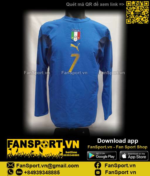 Áo đấu Del Piero Italy 2006-2007-2008 home shirt jersey blue World Cup