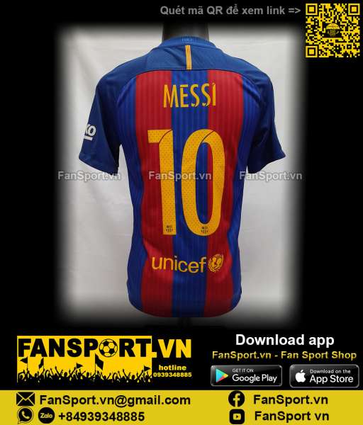 Áo đấu Messi 10 Barcelona 2016-2017 home shirt jersey 776850 Nike