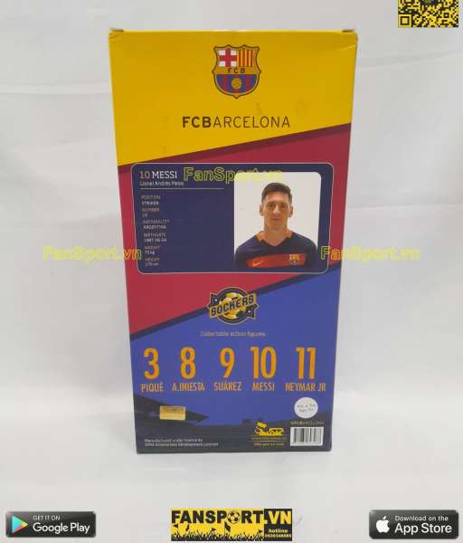 Tượng Messi 10 Barcelona 2016 2017 home sockers action figure box