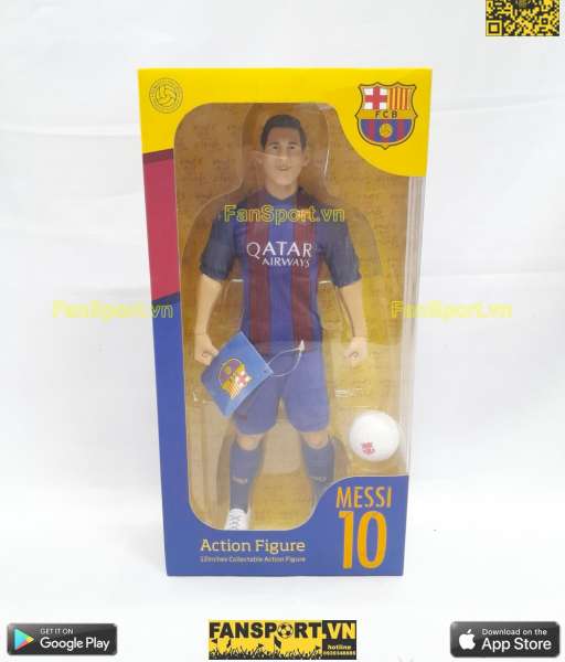 Tượng Messi 10 Barcelona 2016 2017 home sockers action figure box