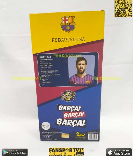 Tượng Messi 10 Barcelona 2018 2019 home sockers action figure box