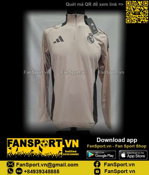 Áo tập luyện training Real madrid 2024-2025 home white IT5133 Adidas