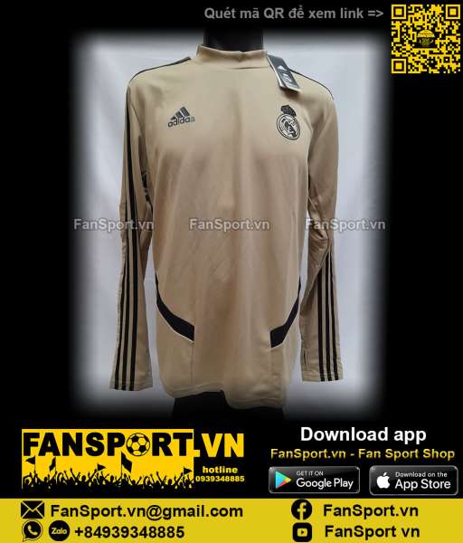 Áo tập luyện training Real madrid 2019-2020 shirt yellow EI7465 Adidas