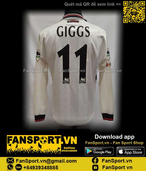 Áo đấu Giggs Manchester United 1997 1998 1999 away shirt jersey long