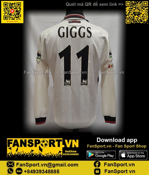 Áo đấu Giggs Manchester United 1997 1998 1999 away shirt jersey long