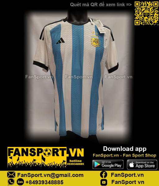 Áo đấu Argentina 2022 2023 home shirt jersey HF2157 authentic player