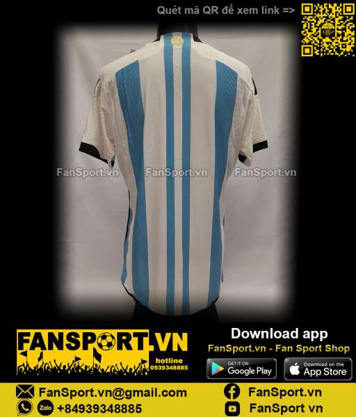 Áo đấu Argentina 2022 2023 home shirt jersey HF2157 authentic player