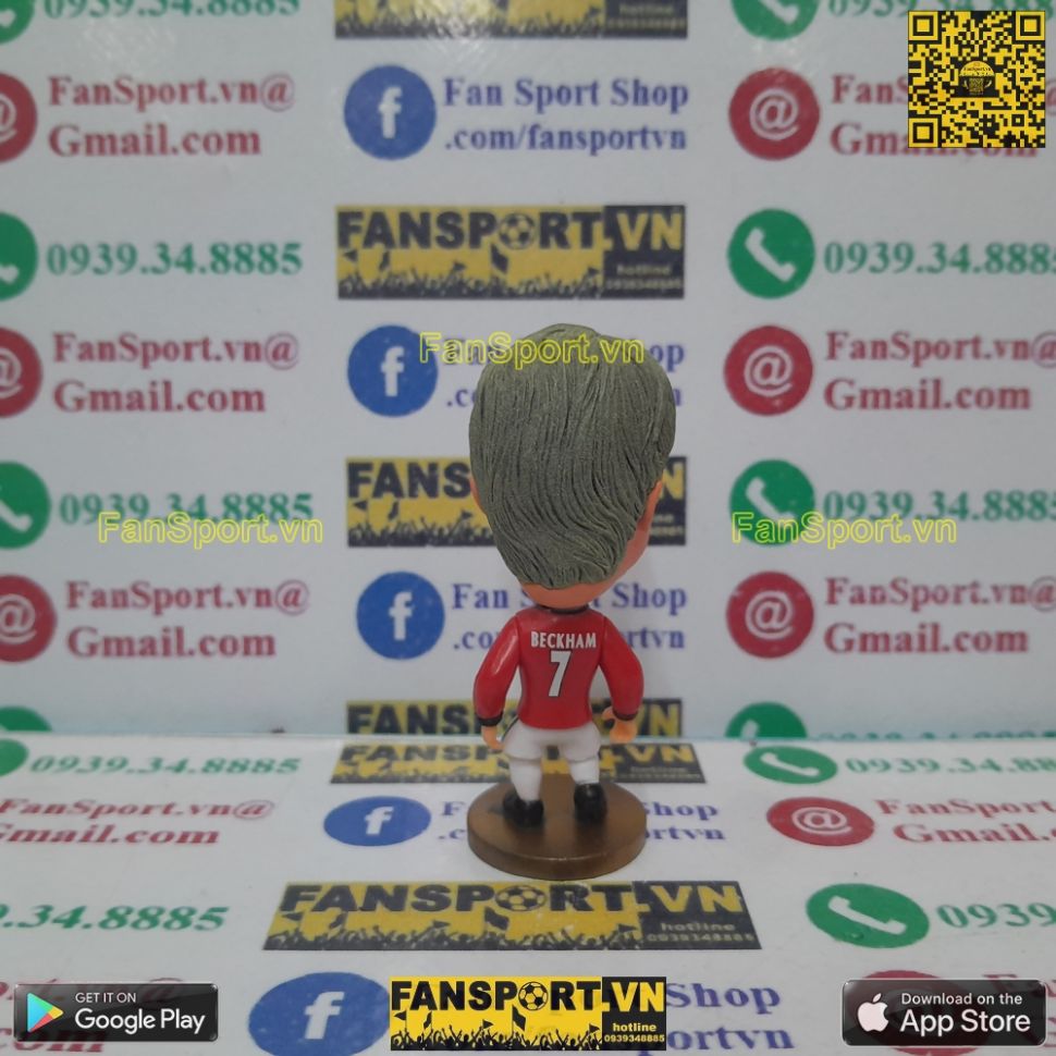 Tượng Beckham 7 Manchester United 1997 1998 1999 2000 home socccerwe