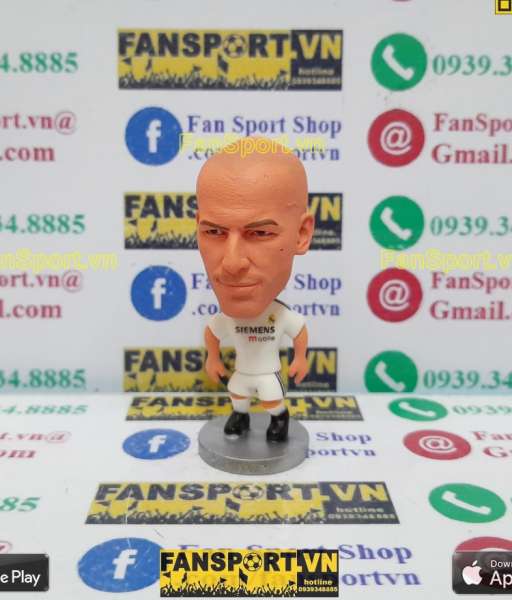 Tượng Zinedine Zidane 5 Real Madrid 2004 2005 home white soccerwe