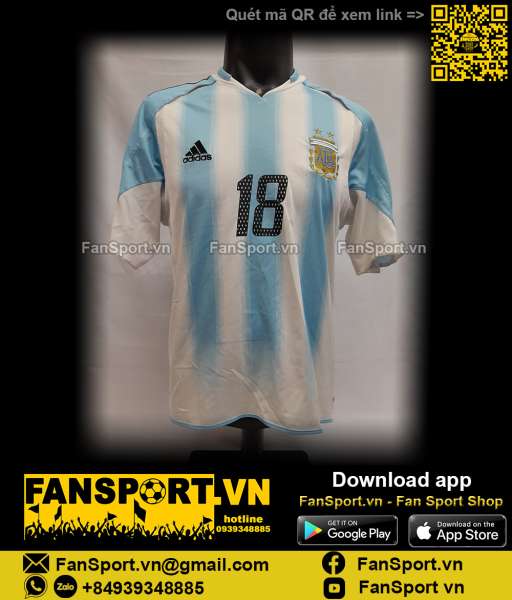 Áo đấu Messi 18 Argentina U20 2004 2005 home shirt jersey 331733 U20