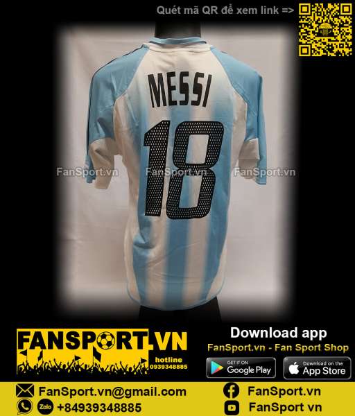 Áo đấu Messi 18 Argentina U20 2004 2005 home shirt jersey 331733 U20