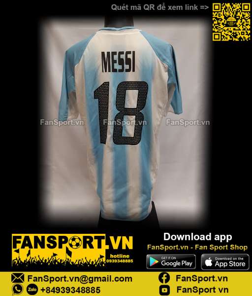 Áo đấu Messi Argentina U20 2004 2005 home shirt jersey 331732 player