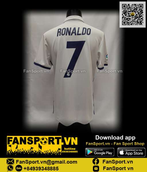 Áo đấu Ronaldo 7 Real Madrid 2016 2017 home shirt jersey S94992 Adidas