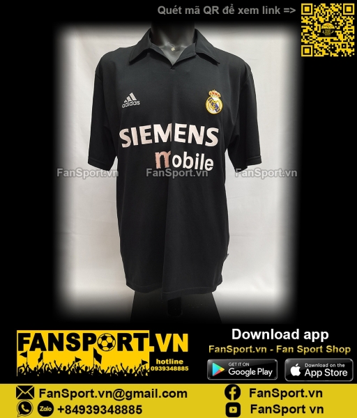 Áo Ronaldo 11 Real Madrid 2002-2003 away shirt jersey 156651 Adidas