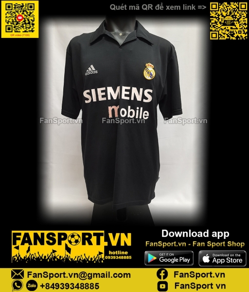 Áo Ronaldo 11 Real Madrid 2002-2003 away shirt jersey 156651 Adidas