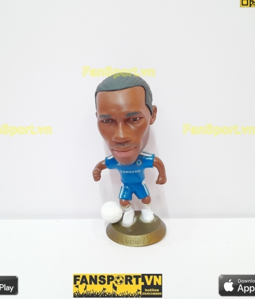 Tượng cầu thủ Didier Drogba 11 Chelsea 2011-2012 home blue kodoto ball