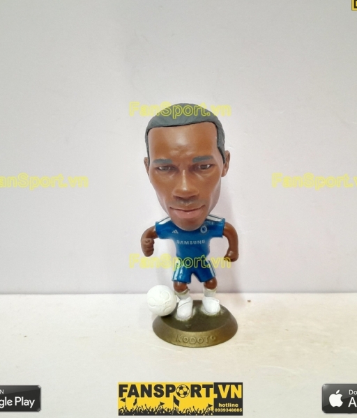 Tượng cầu thủ Didier Drogba 11 Chelsea 2011-2012 home blue kodoto ball